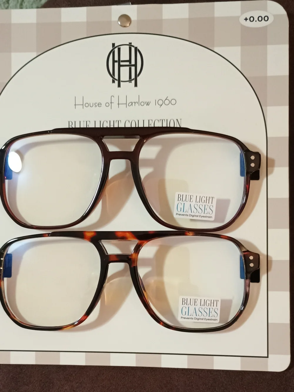 NWT House of Harlow 1960 Blue Light Glasses 2-Pack Aviator Style